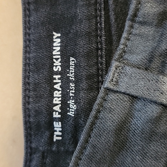 Ag Adriano Goldschmied Size 27R "The Farrah" Coated Jean in Gray, Excellent Cond - Picture 6 of 12